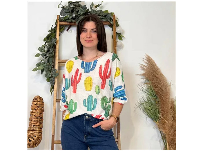 K866- Pull “Fantaisies” (TU) 🇮🇹 (multicolore)