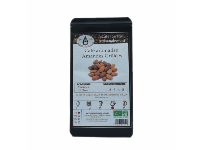 Café aromatisé amandes bio torréfaction artisanale 125g