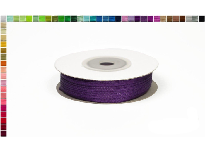Ruban satin prune 285 Largeur 3 mm