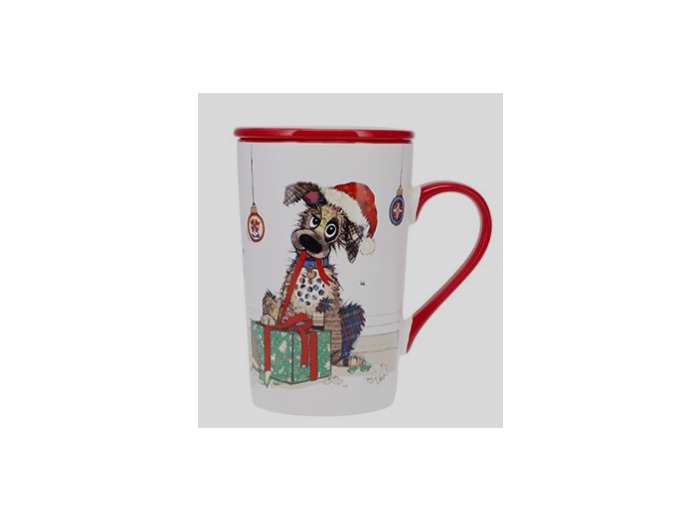 Tisanière en porcelaine chien noël Kook de Kiub