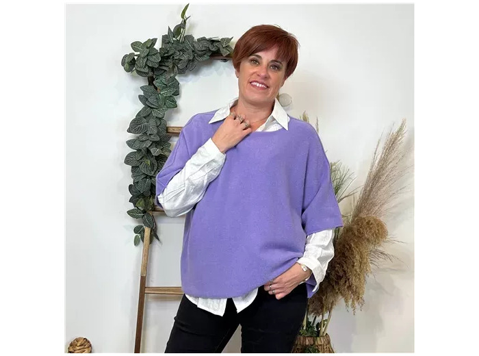 K566- Pull loose Crop-Top (Tu) 🇮🇹 (lilas)