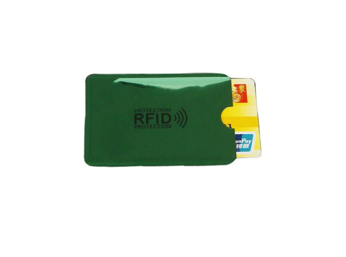 Etui de protection carte bancaire RFID blindé anti-scan Vert