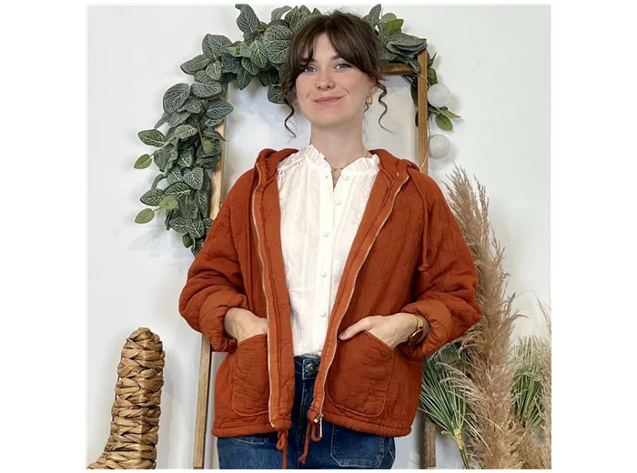 K028- Veste Matelassée Coton (Tu) 🇮🇹 (rouille)