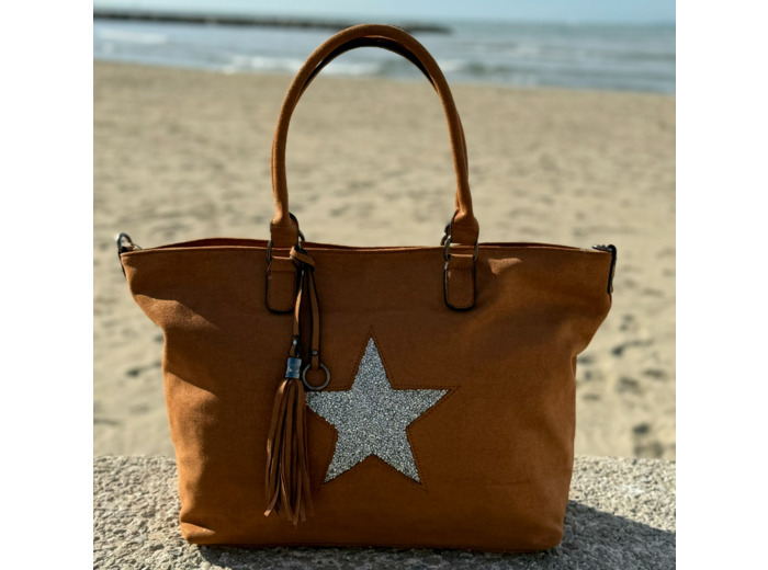 Sac cabas Camel - Stella - mandoline