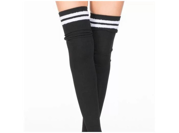 V398- Chaussettes Hautes H-N (noir)