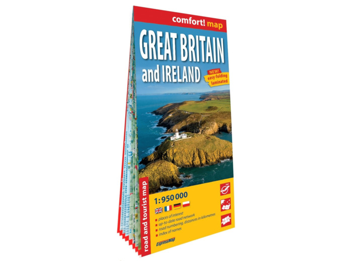 GRANDE-BRETAGNE ET IRLANDE 1/950.000 (CARTE GRAND FORMAT LAMINEE)