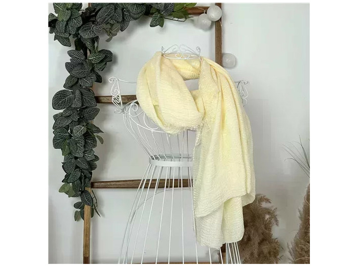 Y510– Foulard uni froissé (ecru)