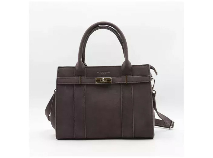 P399- Sac porté main aspect Daim Flora & Co (gris)