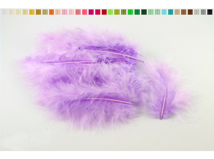 Plumes marabout moelleuse d'environ 10 cm x20 parme