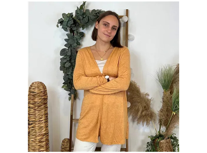 M484- Gilet mi-long (Tu) (jaune)