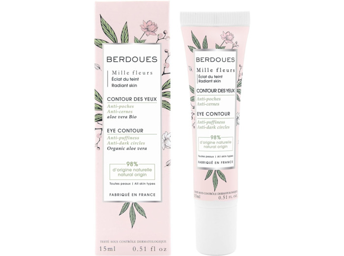 BERDOUES Contour des yeux, Aloe vera BIO, anti fatigue, réduit cernes et poches 15ml