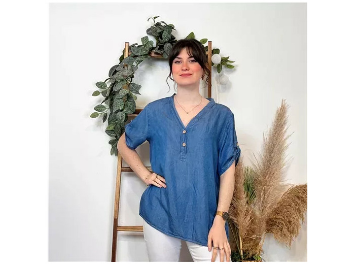 K409- Tunique denim (Tu) 🇮🇹 (denim)