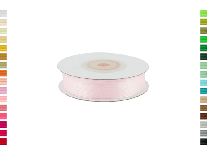 Ruban satin rose tendre 123 largeur 3 mm