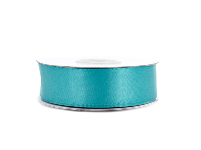 Ruban satin double face 25 mm de large 20 metres de long turquoise