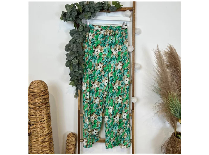 N931- Pantalon Melya  (T36/T42) (vert brésil)