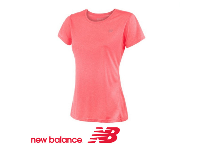 NEW BALANCE TEE-SHIRT SHORT SLEEVE HEATHERED Fluo