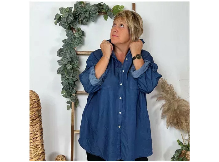 K539- Chemise en jean (Gt) (denim foncé)