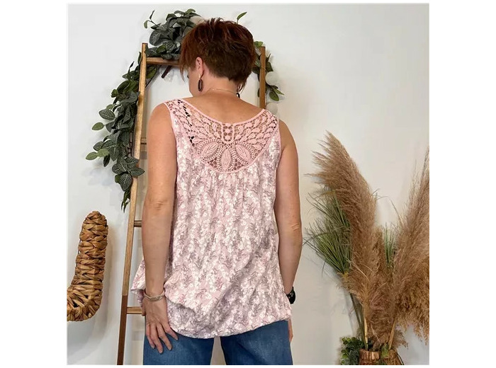 K173- Débardeur Liberty coton (Tu) 🇮🇹 (rose pâle)
