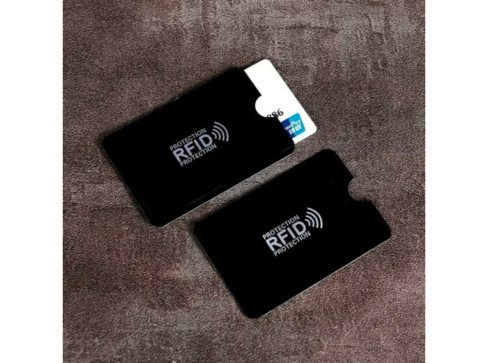 Etui de protection carte bancaire RFID blindé anti-scan Noir