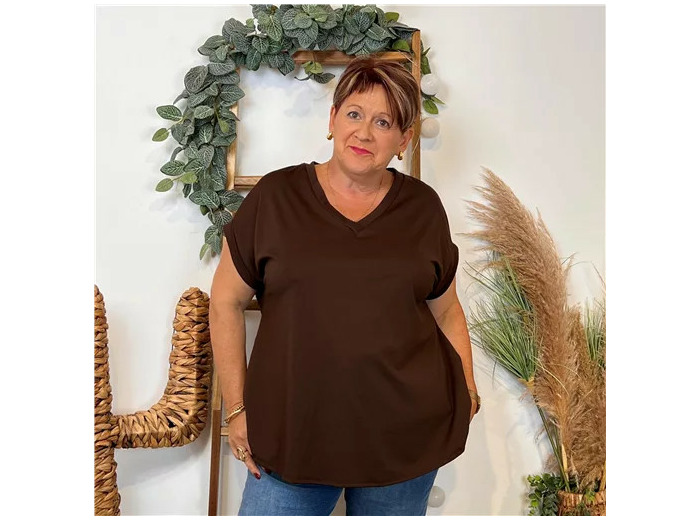 Z133- T-Shirt uni "C'Mélodie" 🇮🇹 (marron)