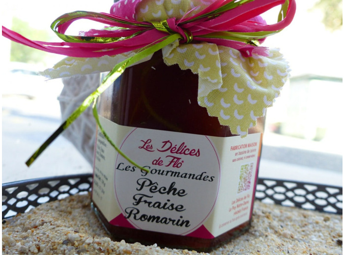 Confiture Pêche Fraise Romarin (290gr)