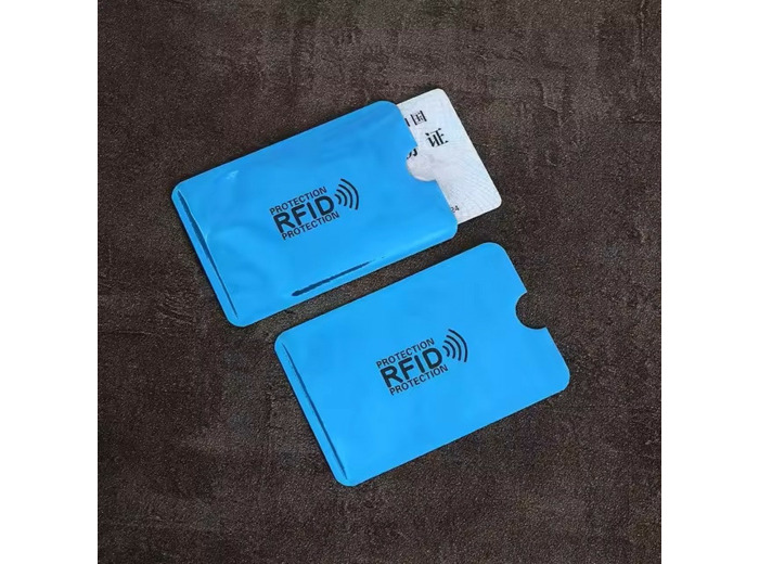 Etui de protection carte bancaire RFID blindé anti-scan Bleu