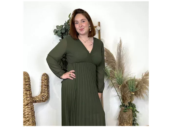 k748- Robe Longue "C'Mélodie" (Gt) (kaki)