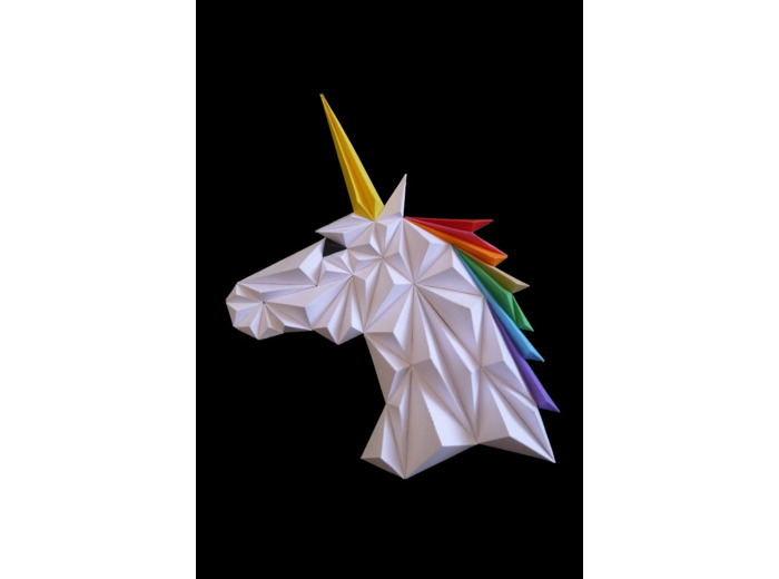 Licorne en 3D - 28x24cm
