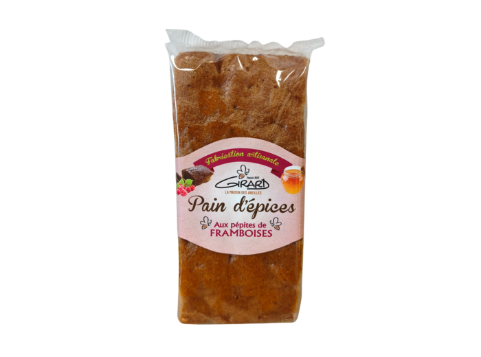 Pain d'épices miel et pépites de framboises