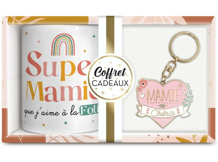 STC coffret mug et porte clés "Mamie"
