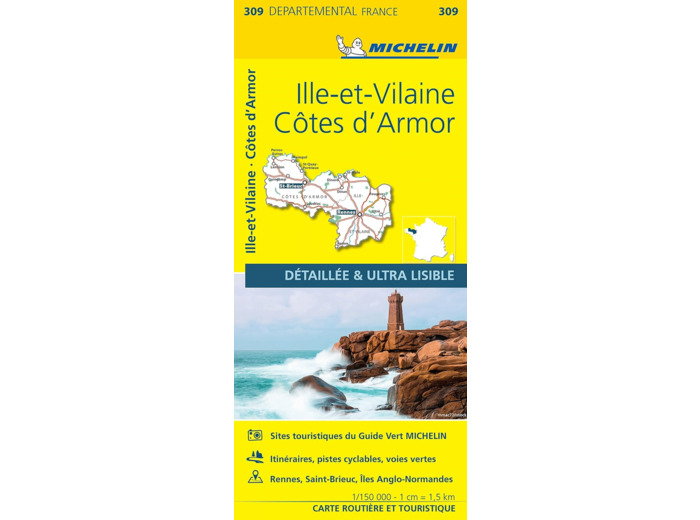 CARTE DEPARTEMENTALE COTES D'ARMOR, ILLE-ET-VILAINE