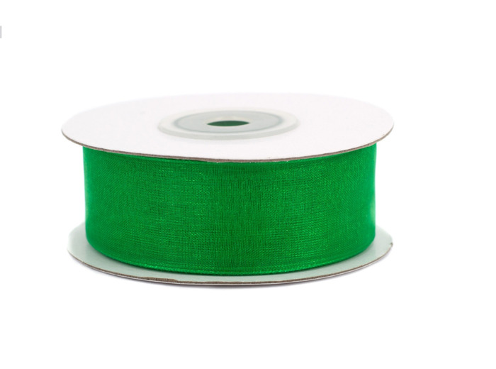 Ruban organza 25 mm de large bobine de 25 metres de long vert NOEL