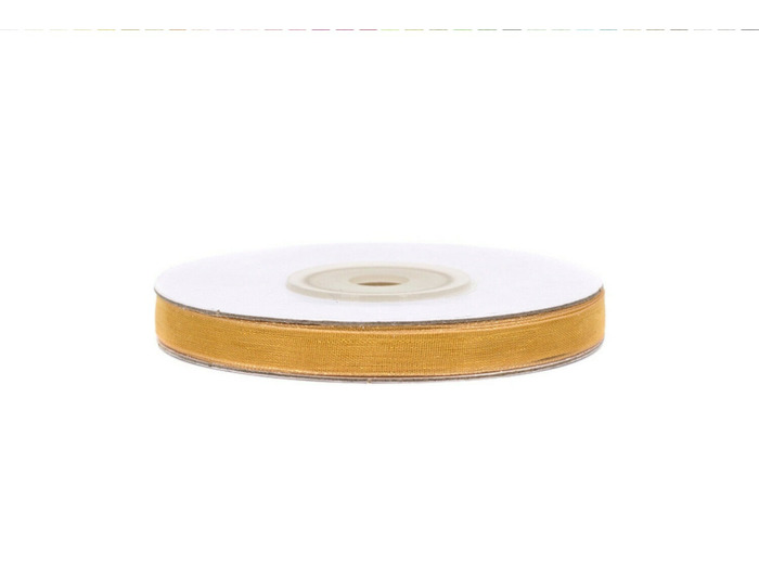 Ruban organza 6 mm de large bobine de 25 metres de long doré 687