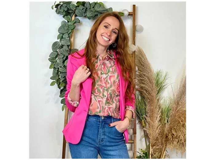 K536- Blazer uni "Jolifly" (T36-T44) (fuchsia)