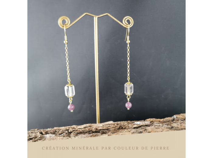 Lépidolite / Cristal de roche
