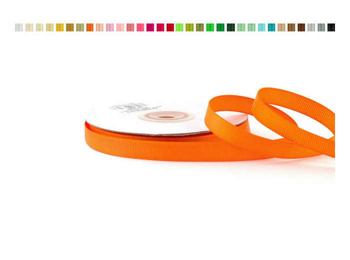 Ruban gros grain 10 mm de large bobine de 25 metres de long orange
