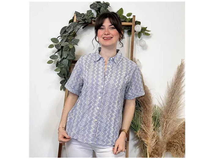 K365- Blouse « Version Féminin » (T36-T40) (bleu indigo)