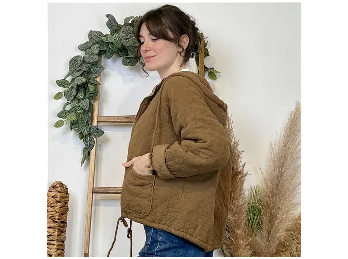 K028- Veste Matelassée Coton (Tu) 🇮🇹 (camel)