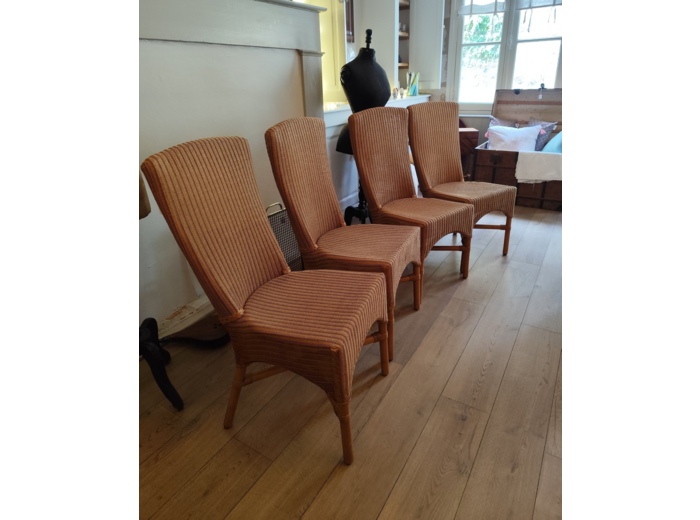 4 chaises Llyod Loom vintage des années 80