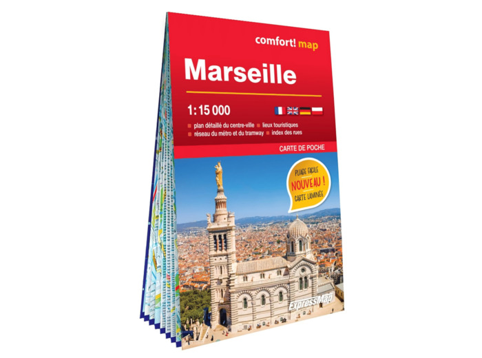 MARSEILLE 1/15.000 (CARTE LAMINEE FORMAT POCHE - PLAN DE VILLE)