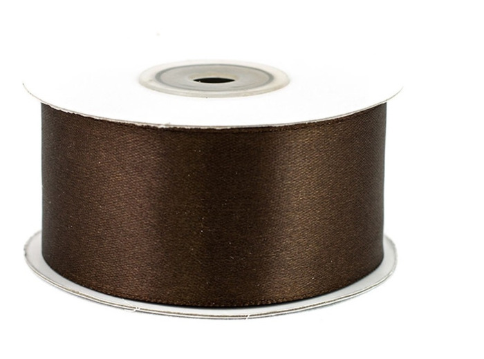 Ruban satin 38 mm de large bobine de 25 m marron fonce