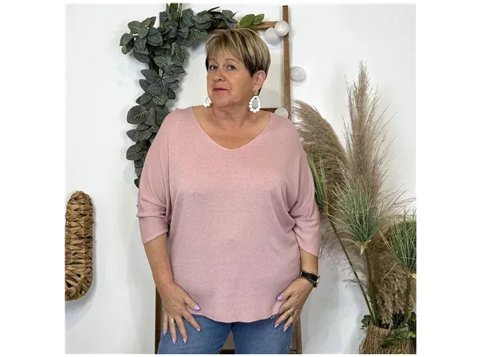 K363- Pull léger Emporium (Gt) (rose poudré)