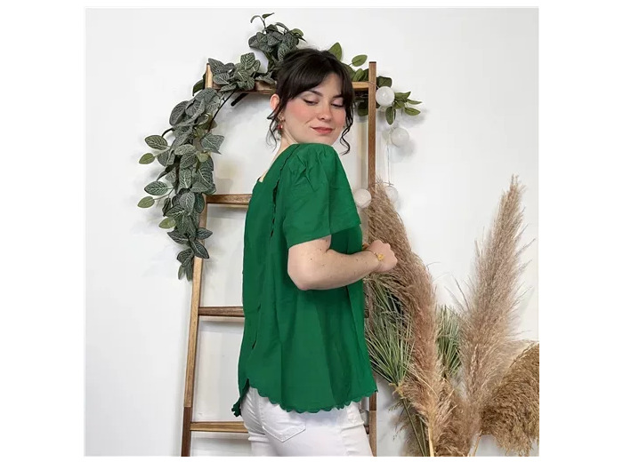 K357- Blouse «By One» (T36-T40) (vert brésil)