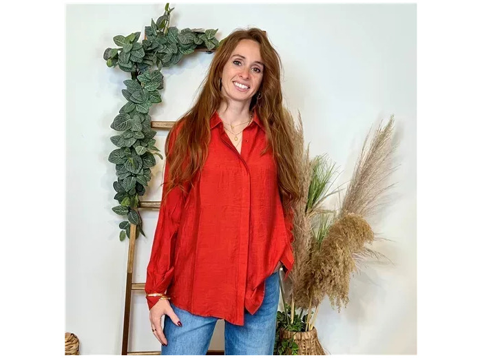 K797- Chemise Maëlle Unie (T36-T40) (rouille)
