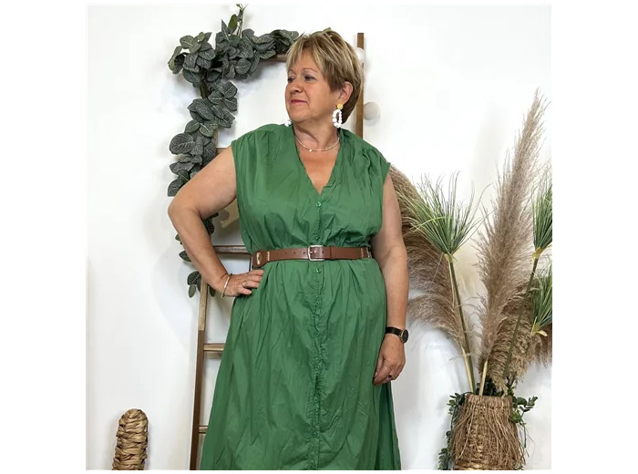 L026- Robe Froissée 🇮🇹 (Tu) (vert brésil)
