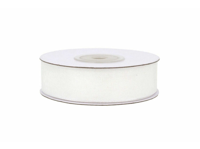 Ruban organza 18 mm de large bobine de 25 metres de long blanc