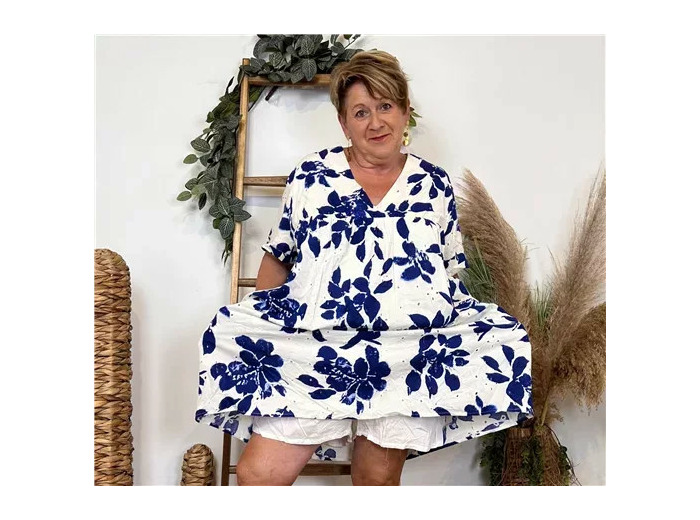 K130- Robe-Short Imprimée (T40-T48) (blanc)