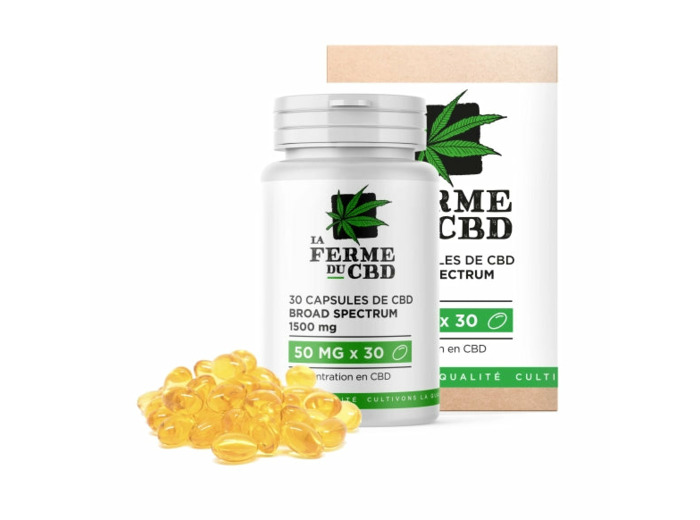 La ferme du CBD - CBD Broad Spectrum 1500mg - 30 GÉLULES CBD 50MG