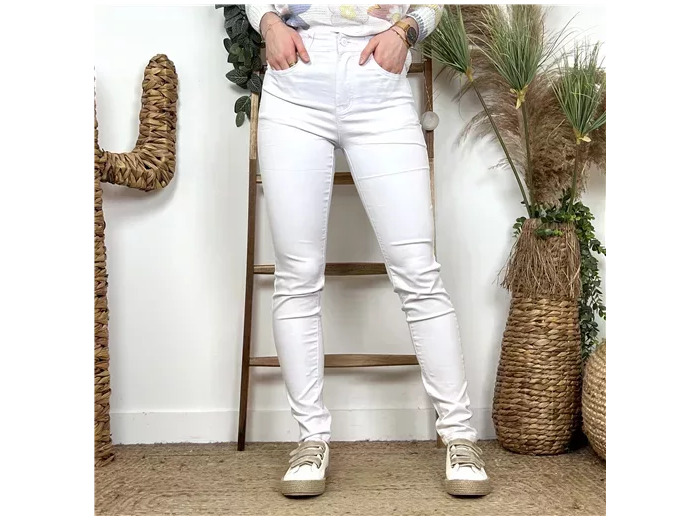 N281- Jean coupe Slim Voggo (T36-T44) (blanc)