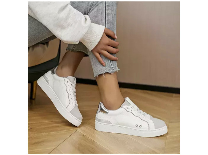 R408- Basket Moow "Grandes Pointures" (T40-T43) (argenté)